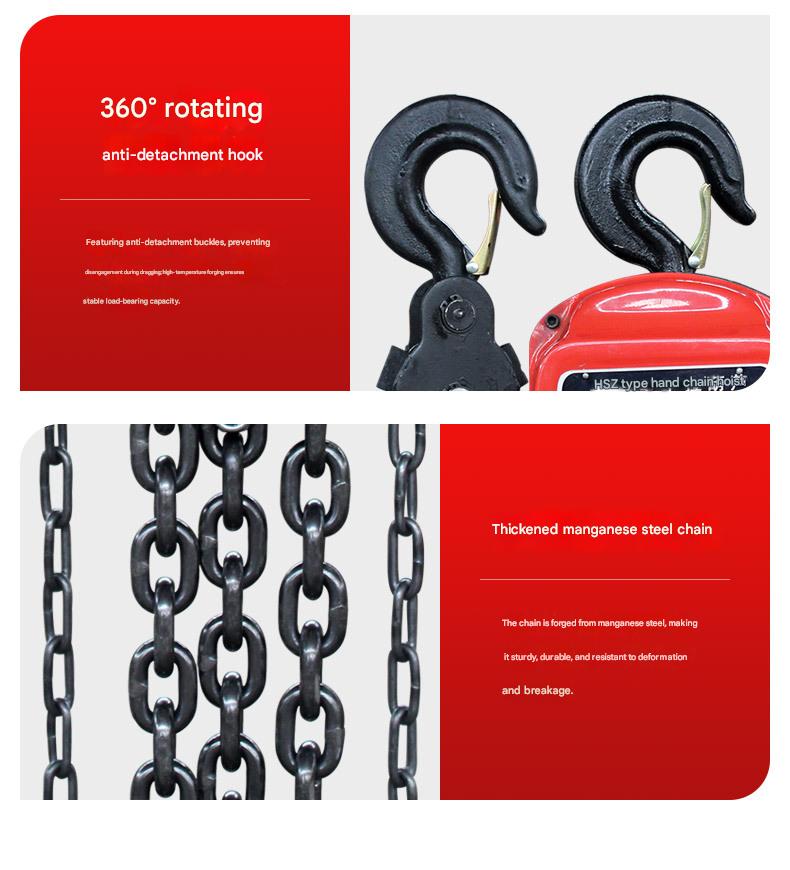 Chain hoist one ton small lifting inverted chain hoist cross-border hoist chain manual hoist